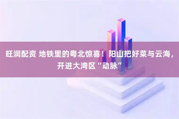 旺润配资 地铁里的粤北惊喜！阳山把好菜与云海，开进大湾区“动脉”